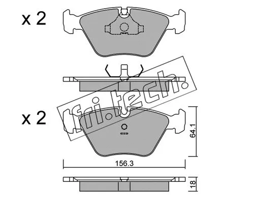 Brake Pad Set, disc brake (124.2)