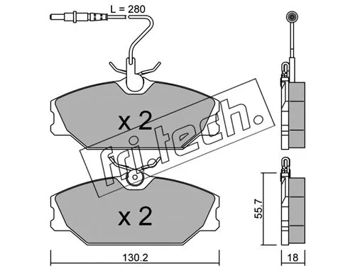 Brake Pad Set, disc brake (144.0)