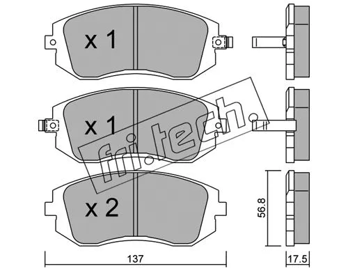 Brake Pad Set, disc brake (516.0)