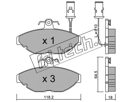 Brake Pad Set, disc brake (198.0)