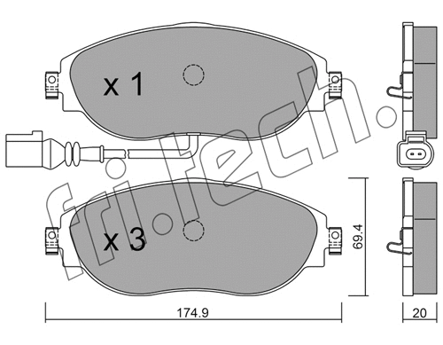 Brake Pad Set, disc brake (968.0)