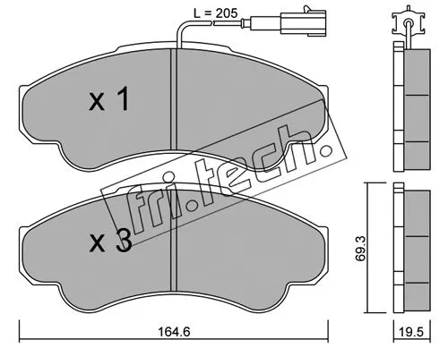 Brake Pad Set, disc brake (335.0)