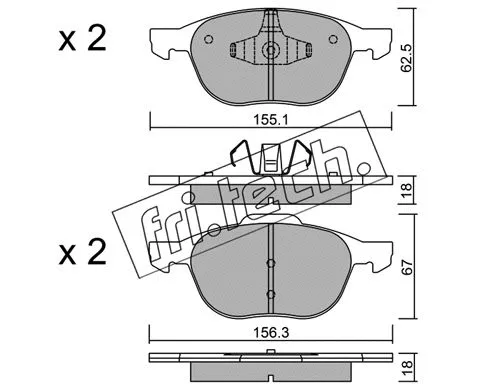Brake Pad Set, disc brake (550.0)