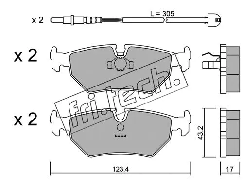 Brake Pad Set, disc brake (182.1W)