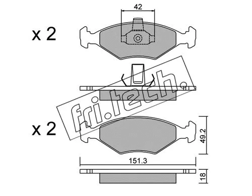 Brake Pad Set, disc brake (282.2)
