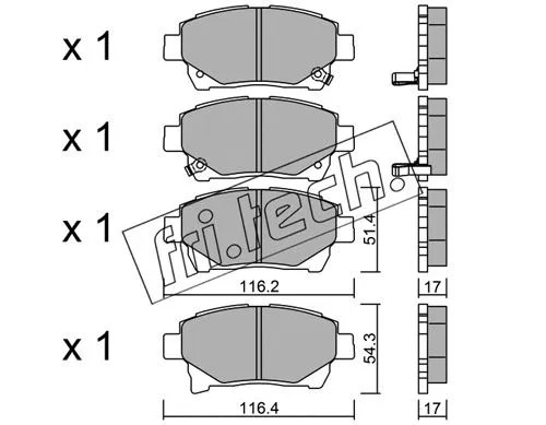 Brake Pad Set, disc brake (894.0)