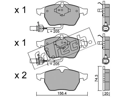 Brake Pad Set, disc brake (188.3)