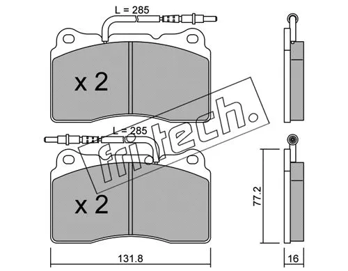 Brake Pad Set, disc brake (297.2)