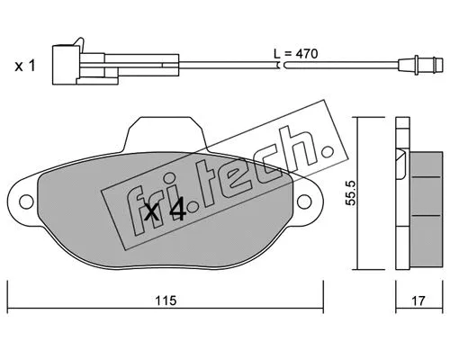Brake Pad Set, disc brake (162.0)