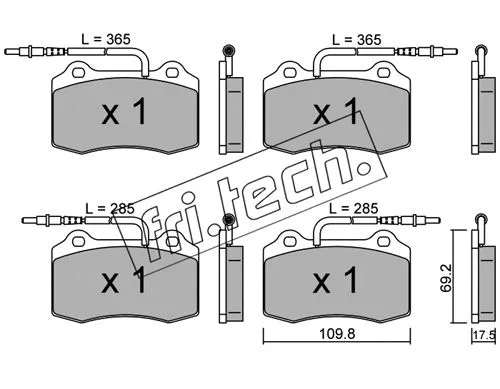 Brake Pad Set, disc brake (260.1)