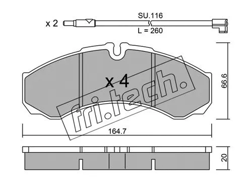 Brake Pad Set, disc brake (221.7W)