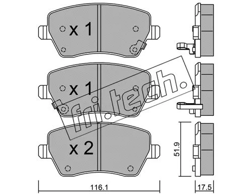 Brake Pad Set, disc brake (501.2)