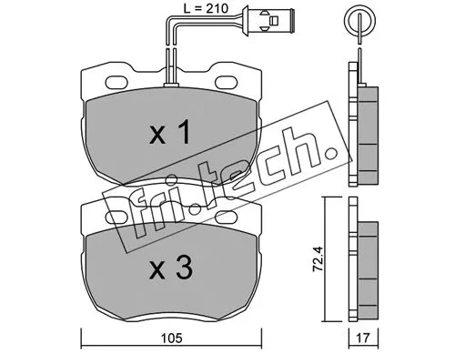 Brake Pad Set, disc brake (180.0)
