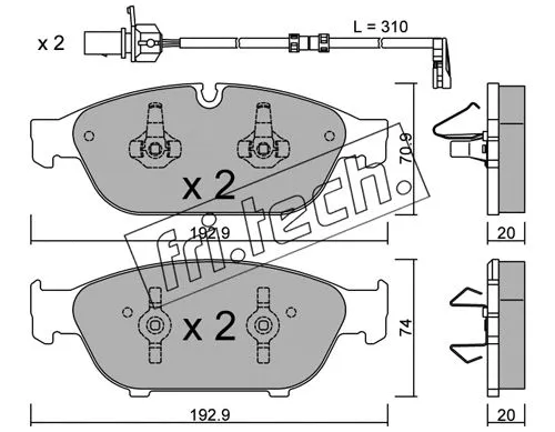Brake Pad Set, disc brake (969.0W)