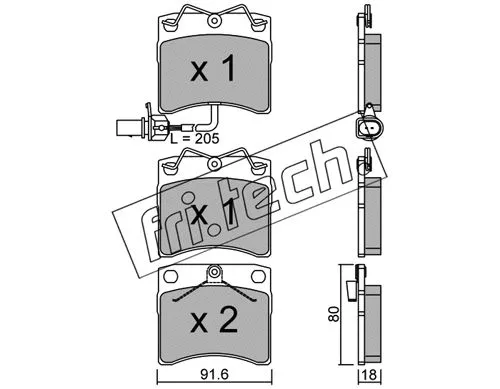 Brake Pad Set, disc brake (166.2)