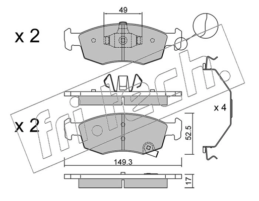 Brake Pad Set, disc brake (283.6)