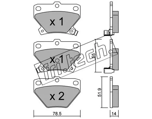 Brake Pad Set, disc brake (439.0)