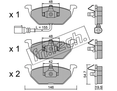 Brake Pad Set, disc brake (220.2)