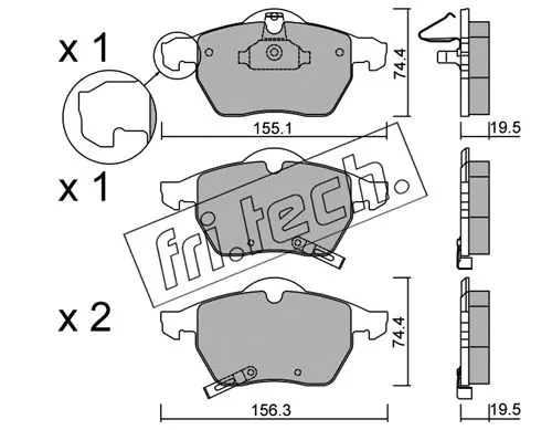 Brake Pad Set, disc brake (120.2)