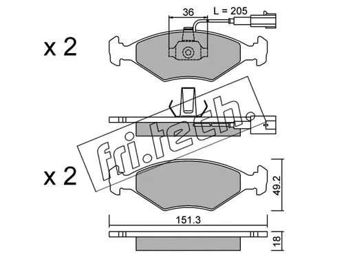 Brake Pad Set, disc brake (282.0)