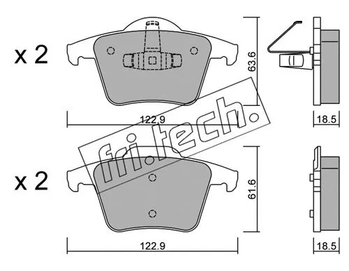 Brake Pad Set, disc brake (704.0)
