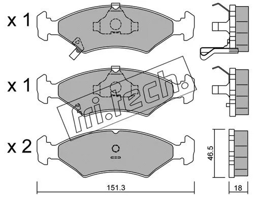 Brake Pad Set, disc brake (129.0)