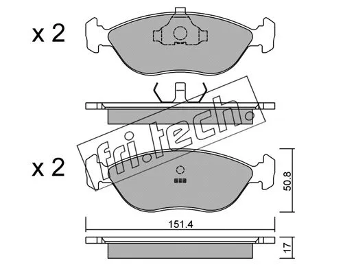Brake Pad Set, disc brake (128.0)