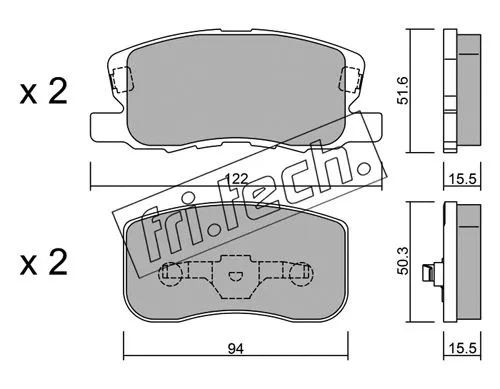 Brake Pad Set, disc brake (956.0)