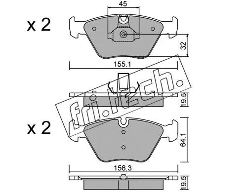 Brake Pad Set, disc brake (216.3)