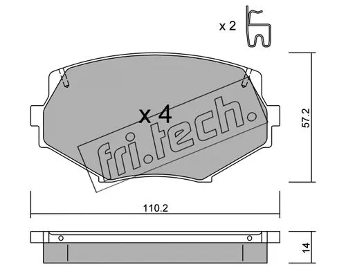 Brake Pad Set, disc brake (488.0)