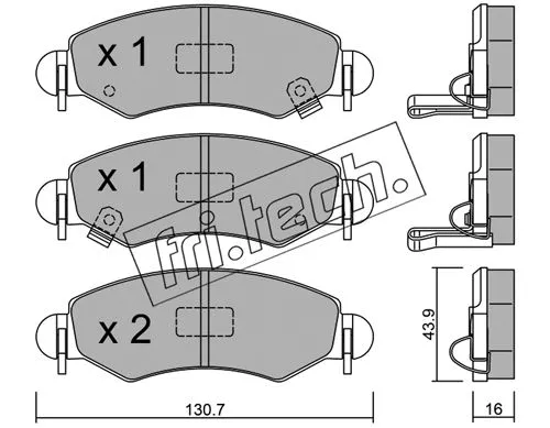Brake Pad Set, disc brake (348.1)