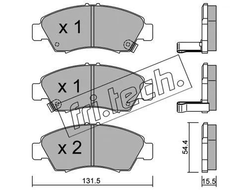 Brake Pad Set, disc brake (140.0)