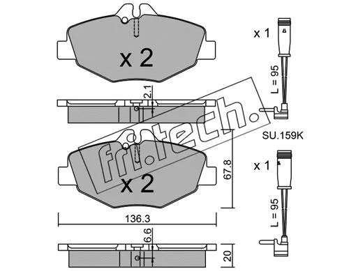 Brake Pad Set, disc brake (578.0W)