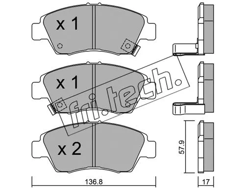 Brake Pad Set, disc brake (178.0)