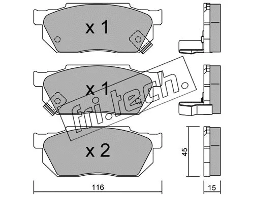 Brake Pad Set, disc brake (256.1)