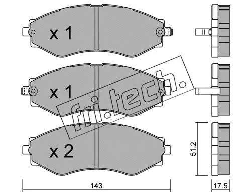 Brake Pad Set, disc brake (525.0)