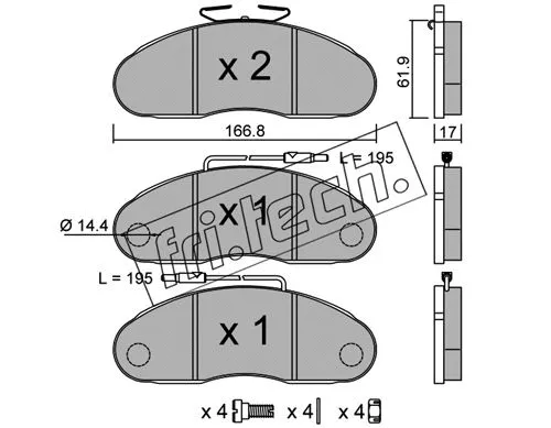Brake Pad Set, disc brake (113.0)