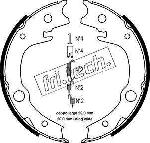 Brake Shoe Set, parking brake (1115.315K)