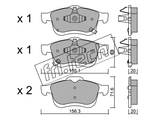 Brake Pad Set, disc brake (840.2)