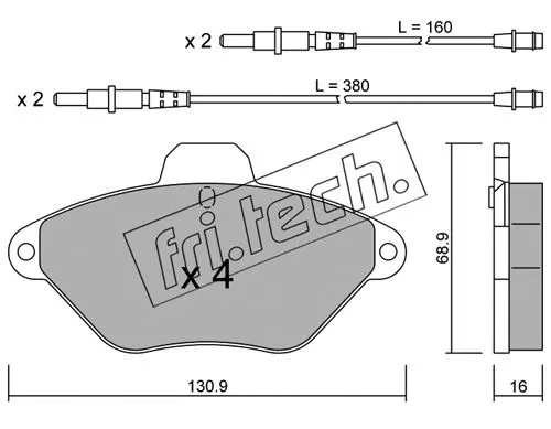 Brake Pad Set, disc brake (160.0)