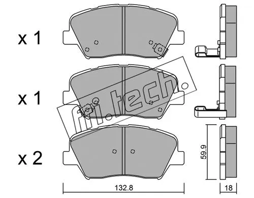 Brake Pad Set, disc brake (1050.0)