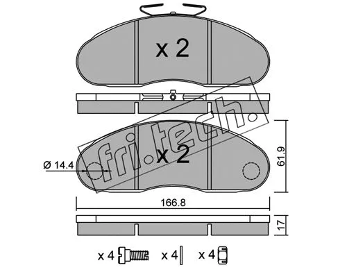 Brake Pad Set, disc brake (113.1)