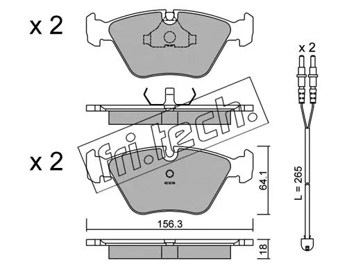 Brake Pad Set, disc brake (124.2W)