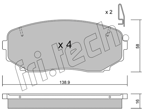 Brake Pad Set, disc brake (889.1)