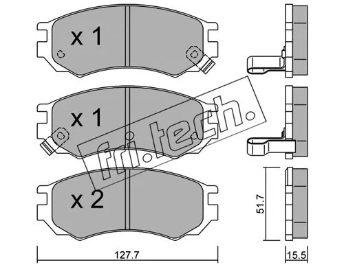 Brake Pad Set, disc brake (504.0)