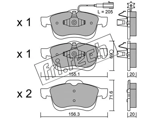 Brake Pad Set, disc brake (840.0)