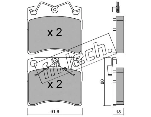 Brake Pad Set, disc brake (166.1)