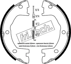 Brake Shoe Set, parking brake (1034.101K)
