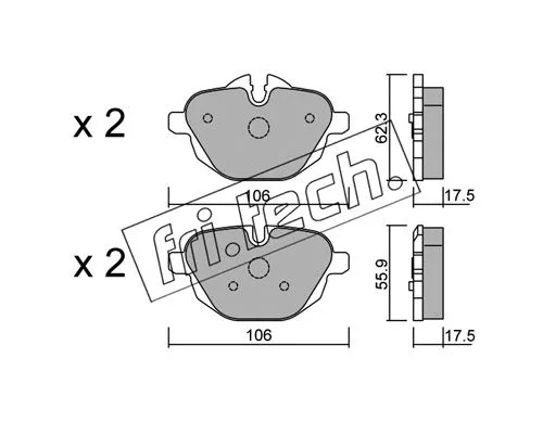 Brake Pad Set, disc brake (938.0)