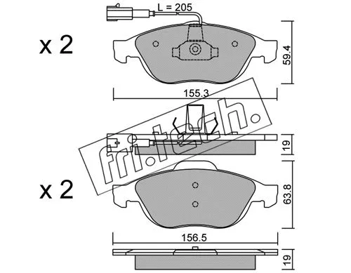 Brake Pad Set, disc brake (229.0)